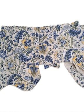 VTG Waverly Imperial Porcelain Scalloped floral Valances lined Cotton Made USA 2